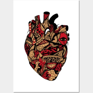 Red and Cream Transparent Heart Posters and Art